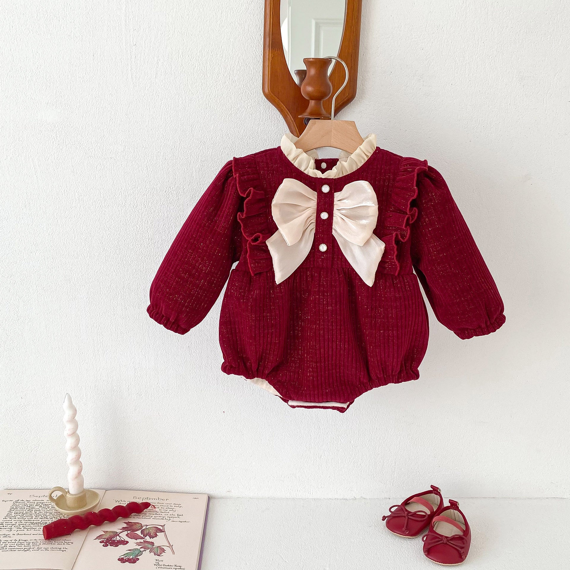 Baby Fleece-Lined Girl Romper