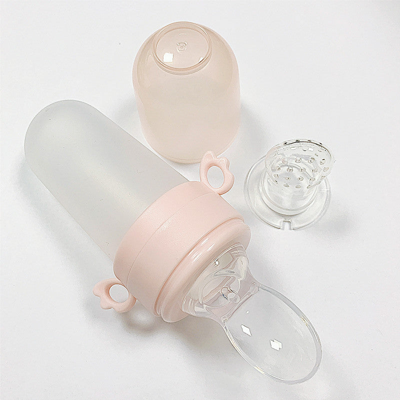 Baby Silicone Rice Cereal Feeding Bottle With Spoon