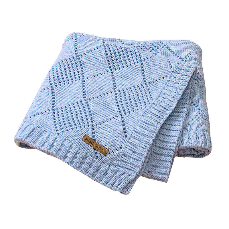 Solid Color Knitted Baby Blanket Soft Baby Quilt
