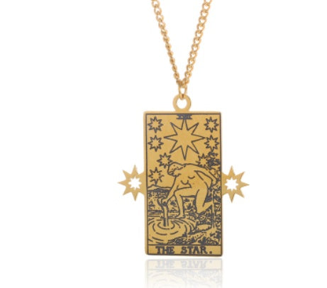 Retro Twelve Constellation Tarot Necklace