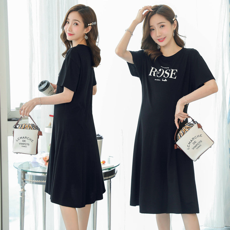 Maternity Short Sleeve Dress Comfortable Pregnancy Wear