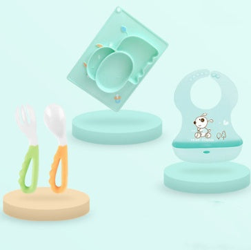 Baby Silicone Suction Bowl Cartoon Feeding Dish