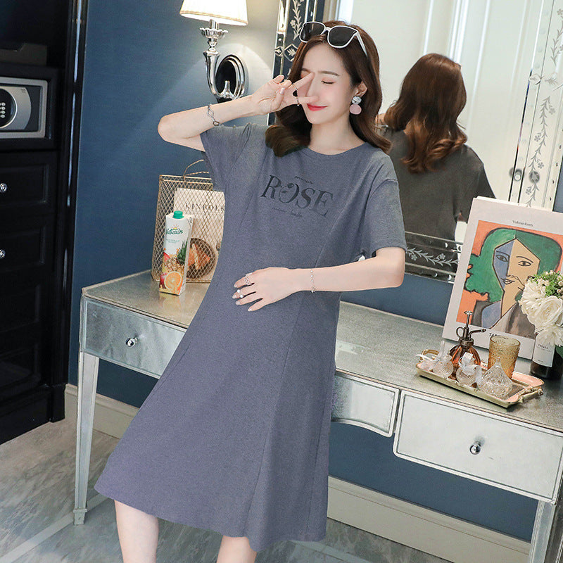 Maternity Short Sleeve Dress Comfortable Pregnancy Wear