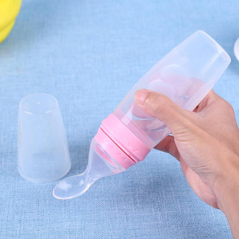 Baby Squeeze Feeding Spoon Soft Silicone