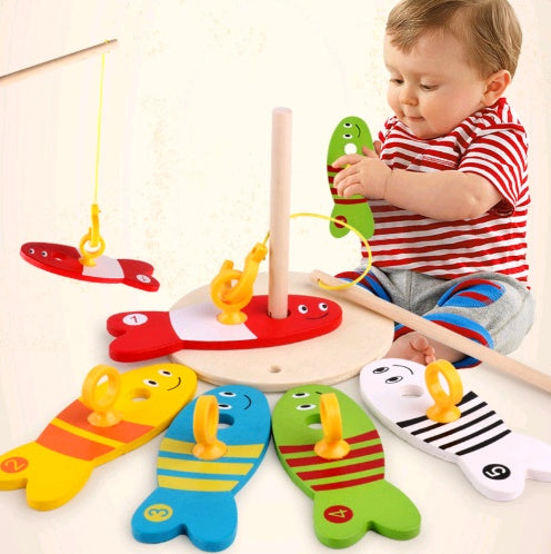Children's Creative Wooden Fishing Toy for Early Education