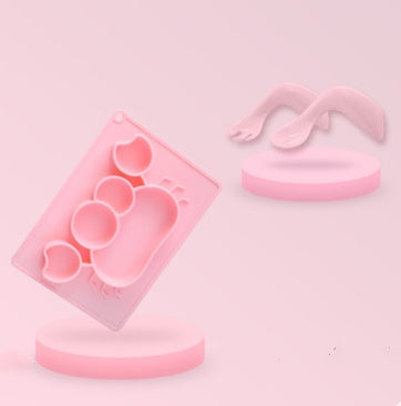 Baby Silicone Suction Bowl Cartoon Feeding Dish