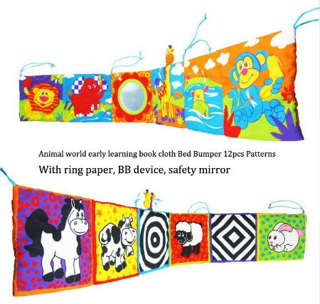 Baby Cloth Book Knowledge Around Colorful Bed Bumper Toy