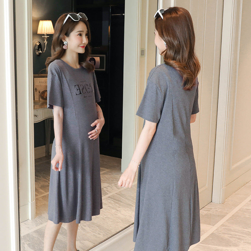 Maternity Short Sleeve Dress Comfortable Pregnancy Wear