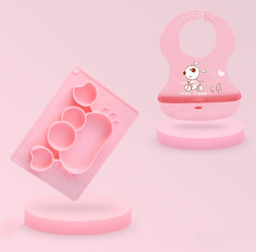 Baby Silicone Suction Bowl Cartoon Feeding Dish