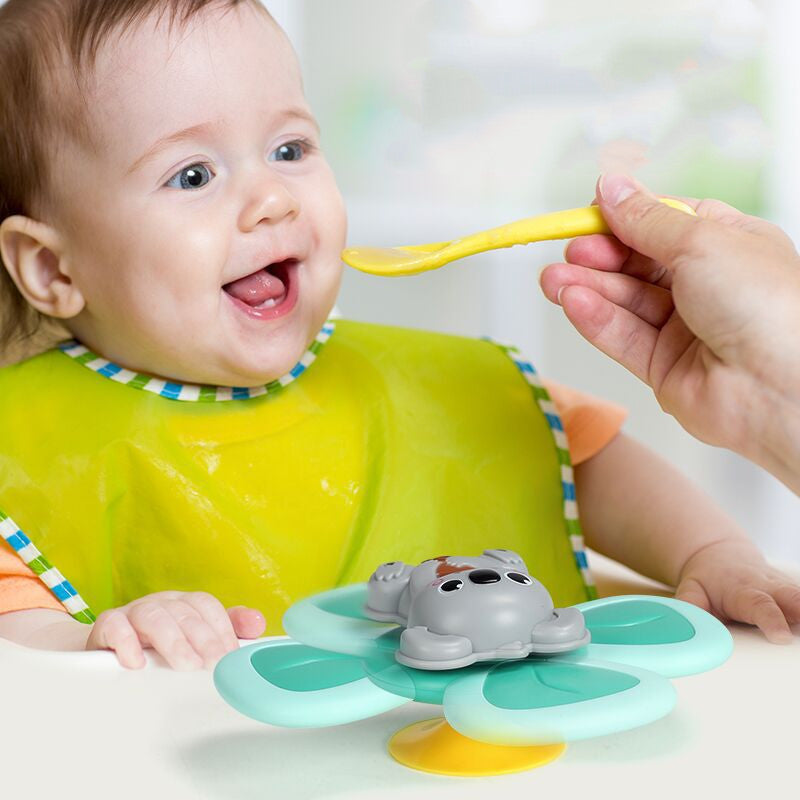 Spinning Top Baby Bath Toy with Suction Cup Teether