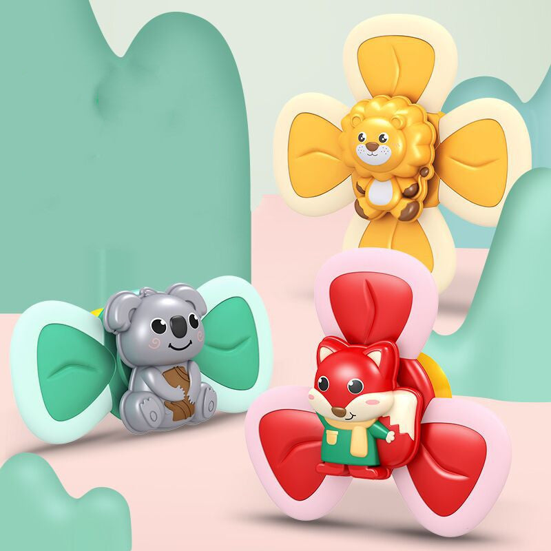 Spinning Top Baby Bath Toy with Suction Cup Teether