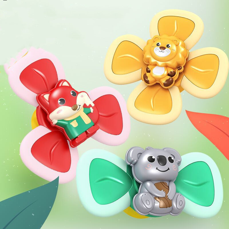 Spinning Top Baby Bath Toy with Suction Cup Teether