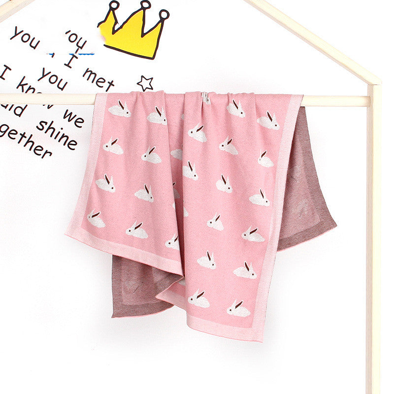 Knitted Baby Bunny Blanket Soft Windproof Infant Cover