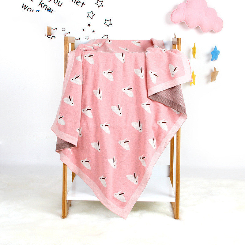 Knitted Baby Bunny Blanket Soft Windproof Infant Cover
