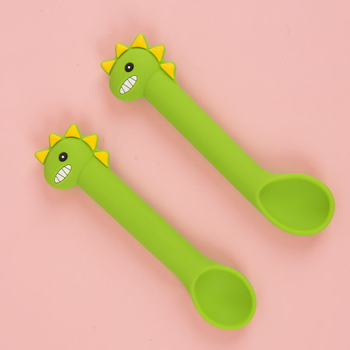 Baby Silicone Training Spoon Soft Head Cartoon Feeding Tableware