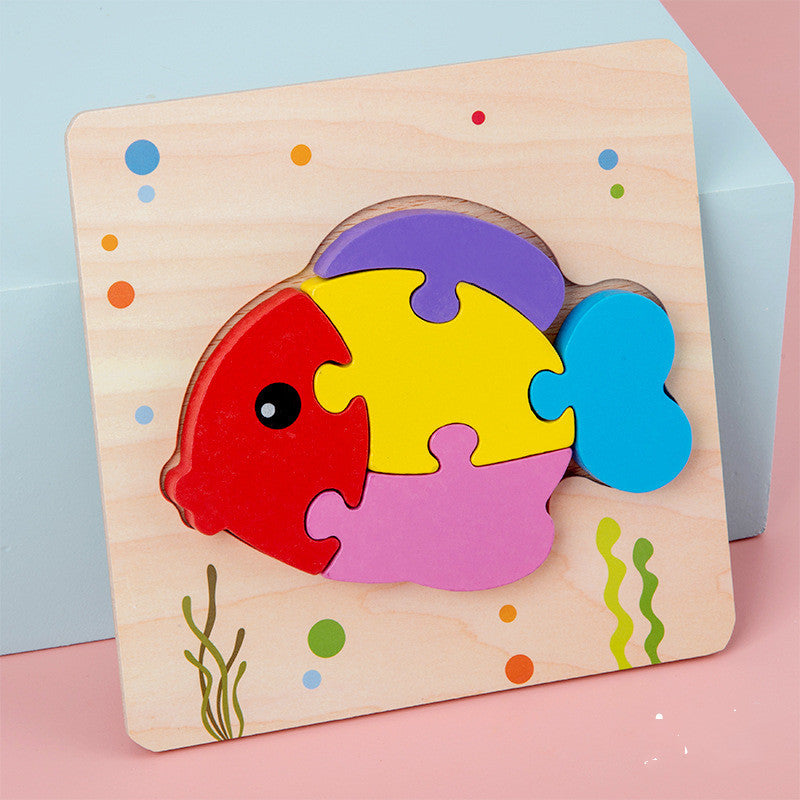 Baby Wooden 3D Puzzle Tangram Shapes Learning Toy