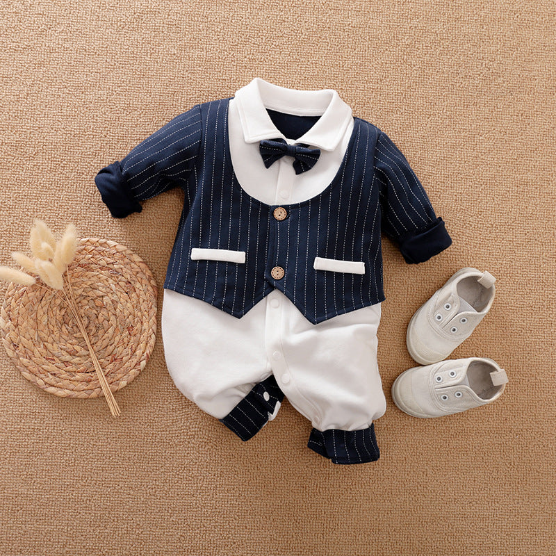 Baby Spring Autumn Long Sleeve Gentleman Romper