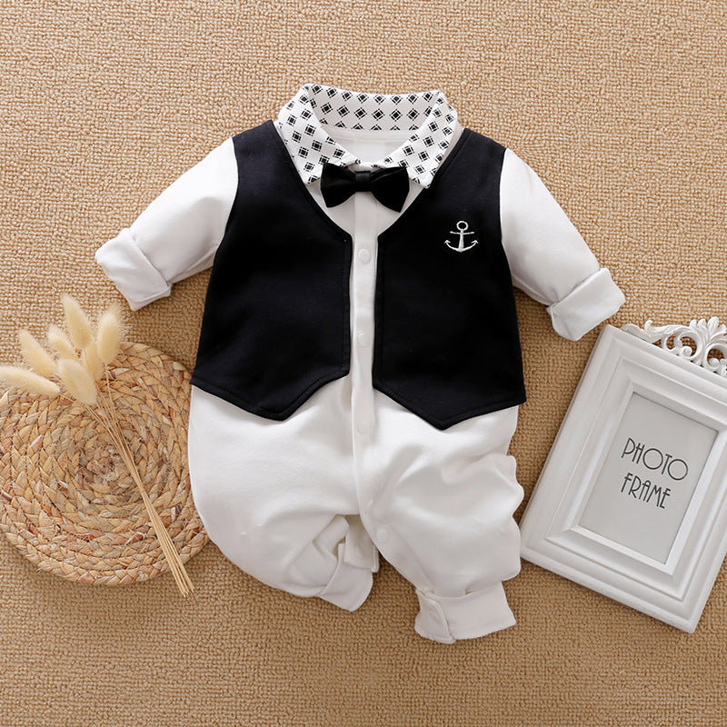 Baby Spring Autumn Long Sleeve Gentleman Romper