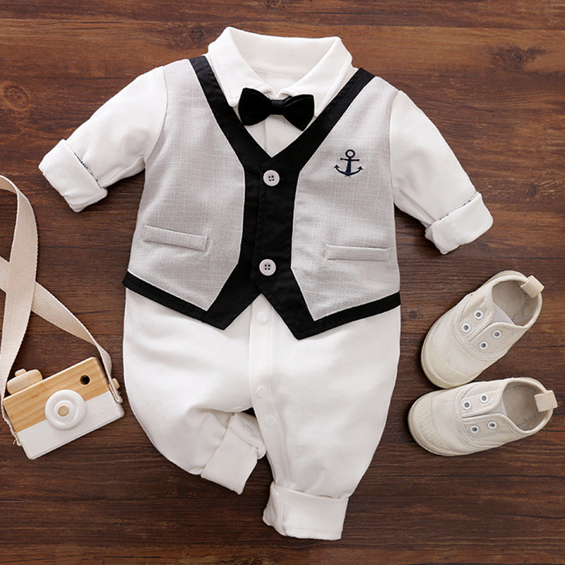 Baby Spring Autumn Long Sleeve Gentleman Romper