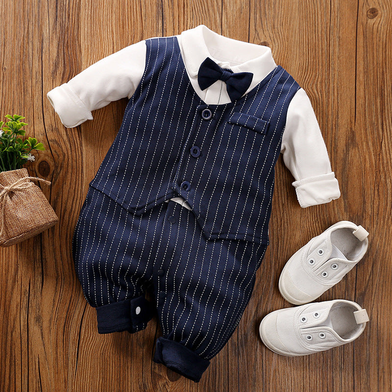 Baby Spring Autumn Long Sleeve Gentleman Romper