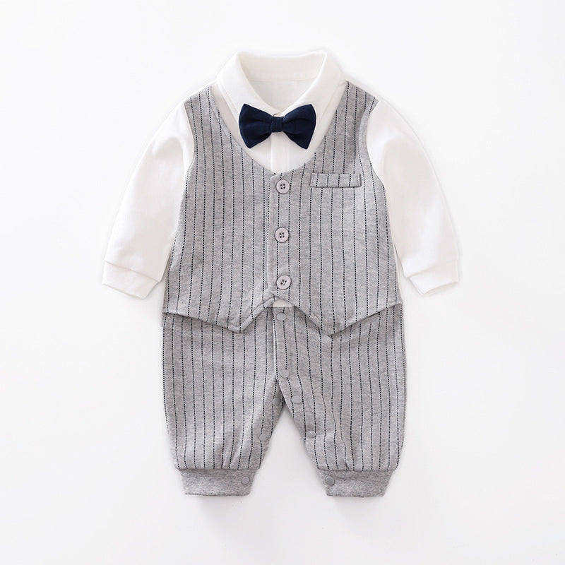 Baby Spring Autumn Long Sleeve Gentleman Romper