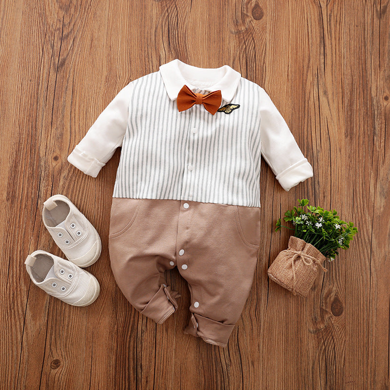 Baby Spring Autumn Long Sleeve Gentleman Romper