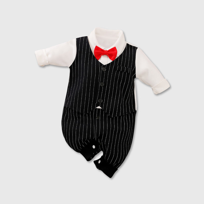 Baby Spring Autumn Long Sleeve Gentleman Romper