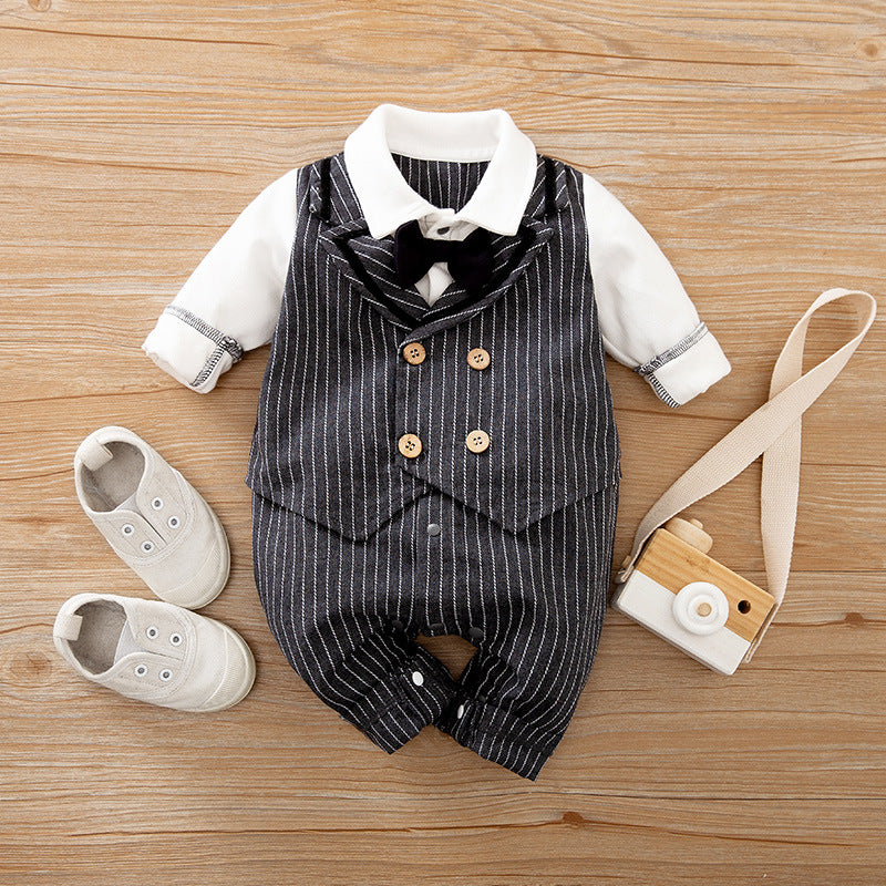Baby Spring Autumn Long Sleeve Gentleman Romper
