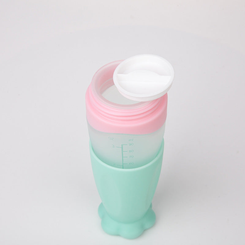 Baby Silicone Rice Cereal Feeding Bottle With Spoon