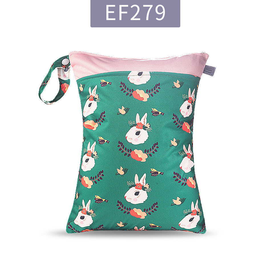 Double Zipper Cloth Baby Diaper Bag Storage Organizer