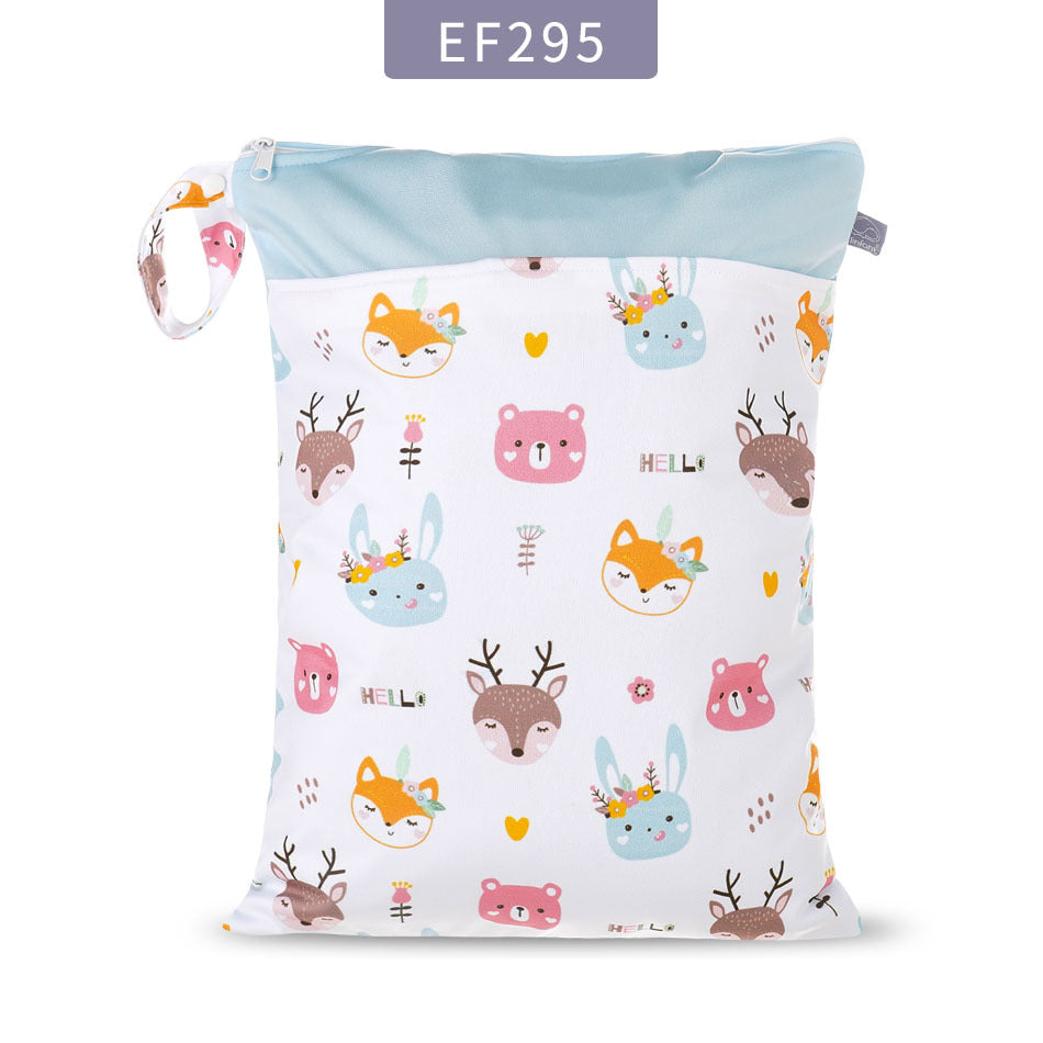 Double Zipper Cloth Baby Diaper Bag Storage Organizer