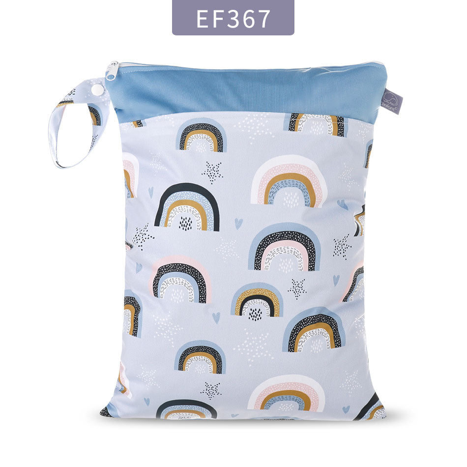 Double Zipper Cloth Baby Diaper Bag Storage Organizer