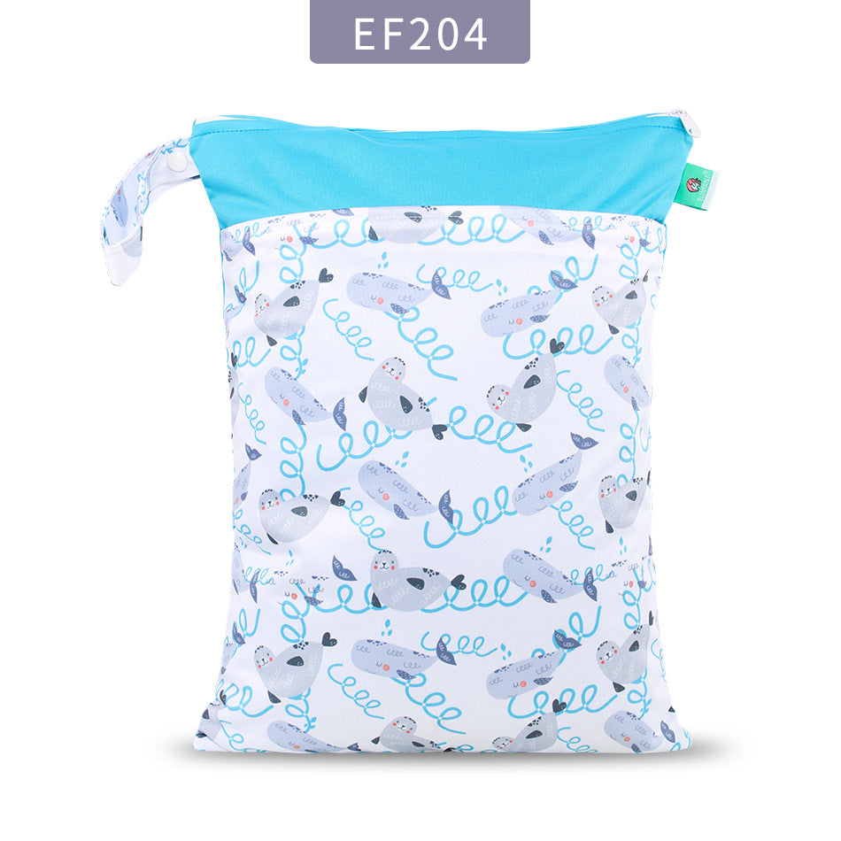 Double Zipper Cloth Baby Diaper Bag Storage Organizer