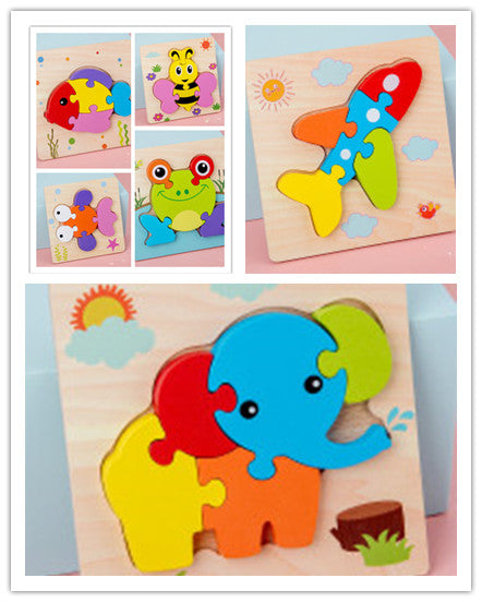 Baby Wooden 3D Puzzle Tangram Shapes Learning Toy