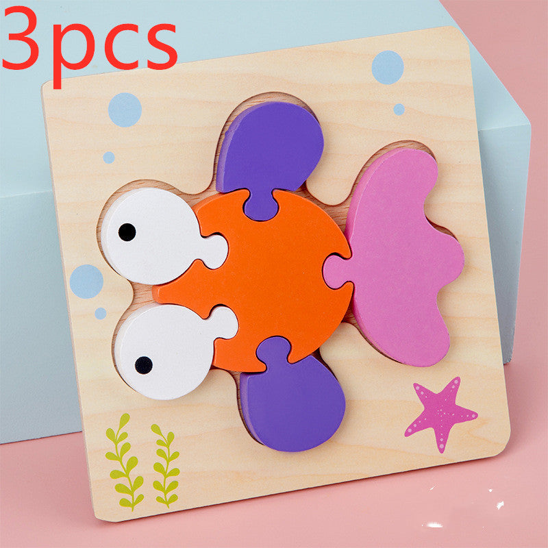 Baby Wooden 3D Puzzle Tangram Shapes Learning Toy