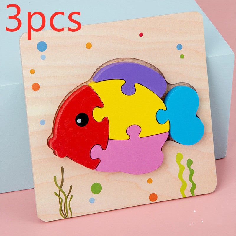 Baby Wooden 3D Puzzle Tangram Shapes Learning Toy