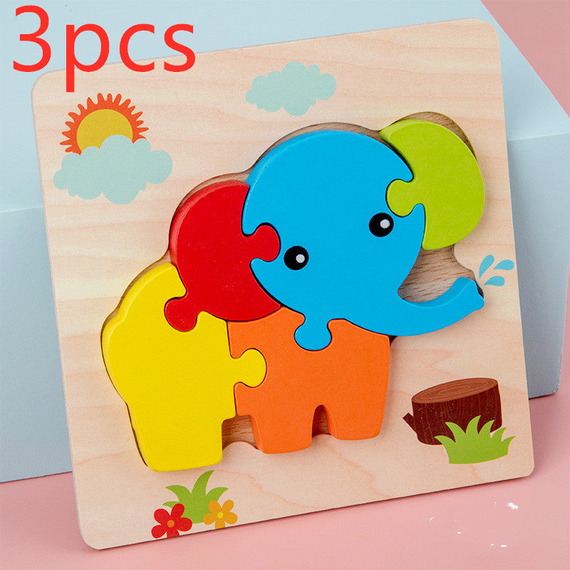 Baby Wooden 3D Puzzle Tangram Shapes Learning Toy