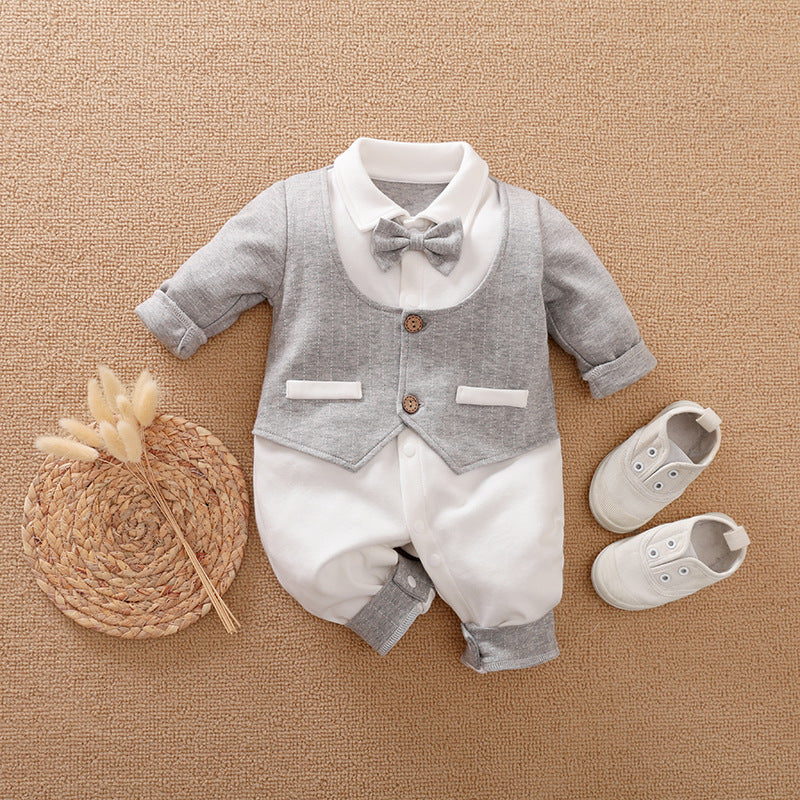 Baby Long Sleeve Gentleman Romper
