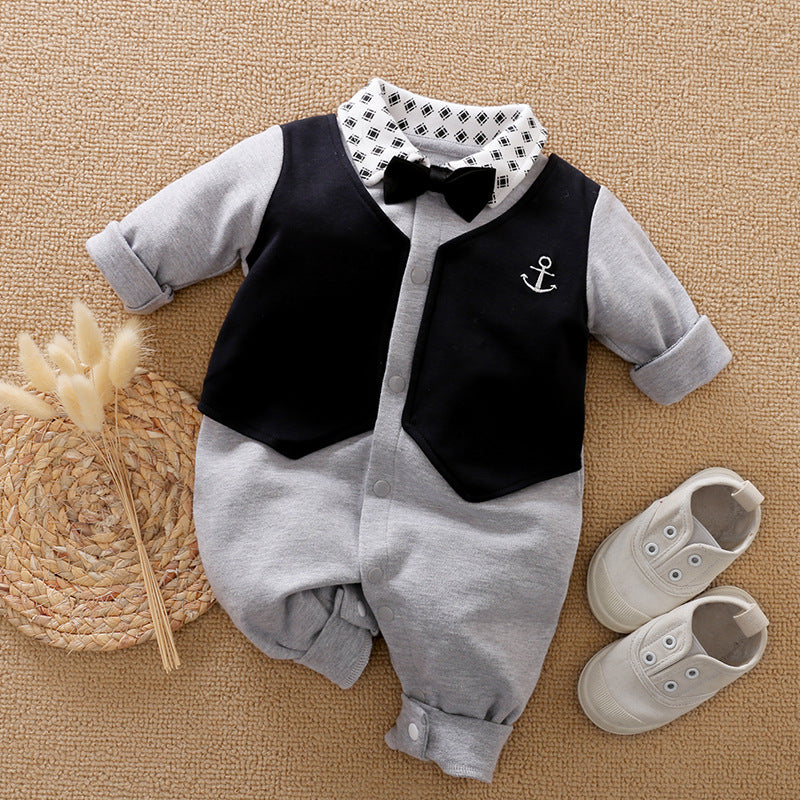 Baby Long Sleeve Gentleman Romper
