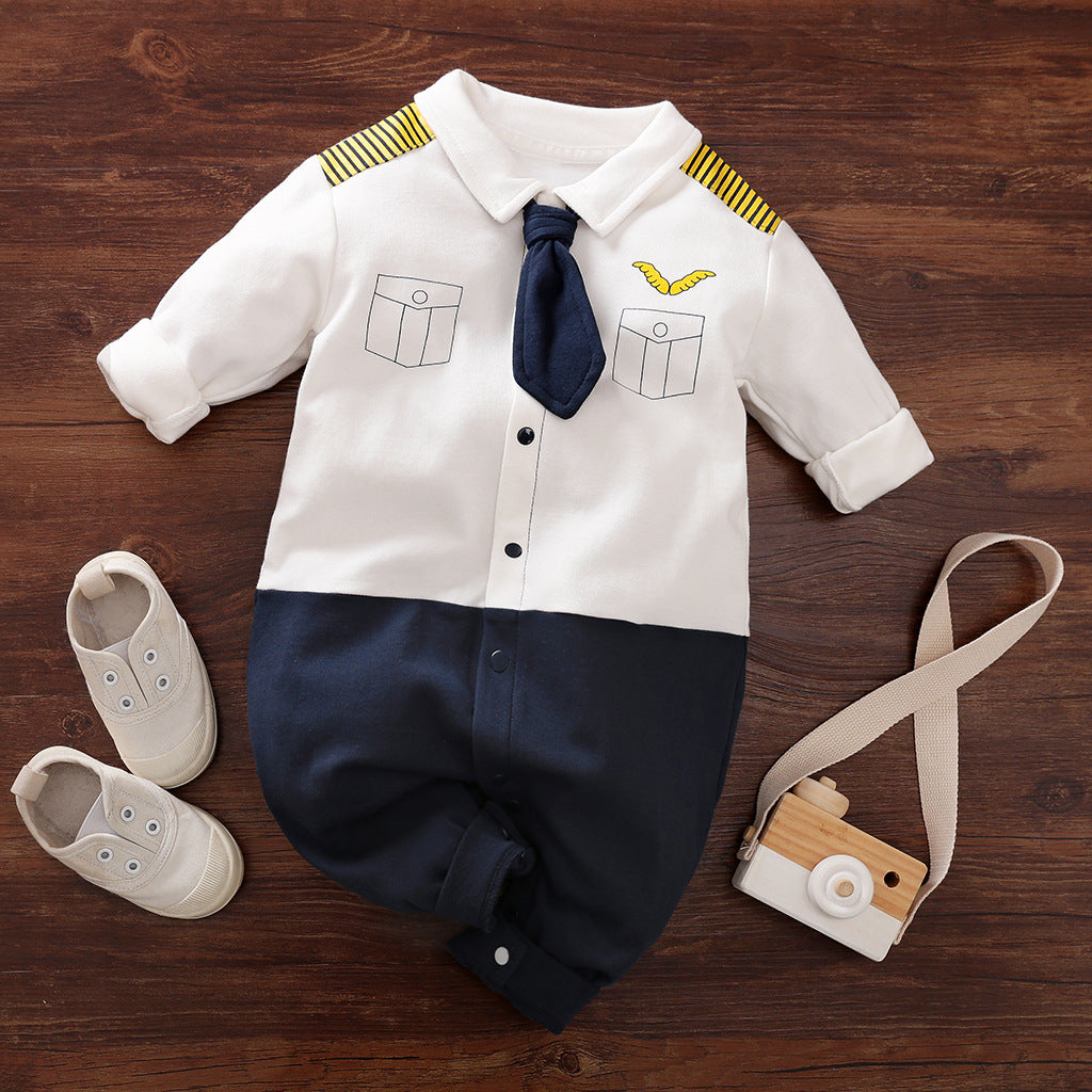 Baby Long Sleeve Gentleman Romper