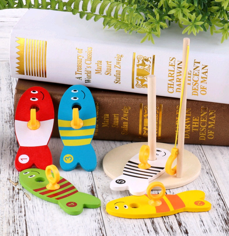 Children's Creative Wooden Fishing Toy for Early Education