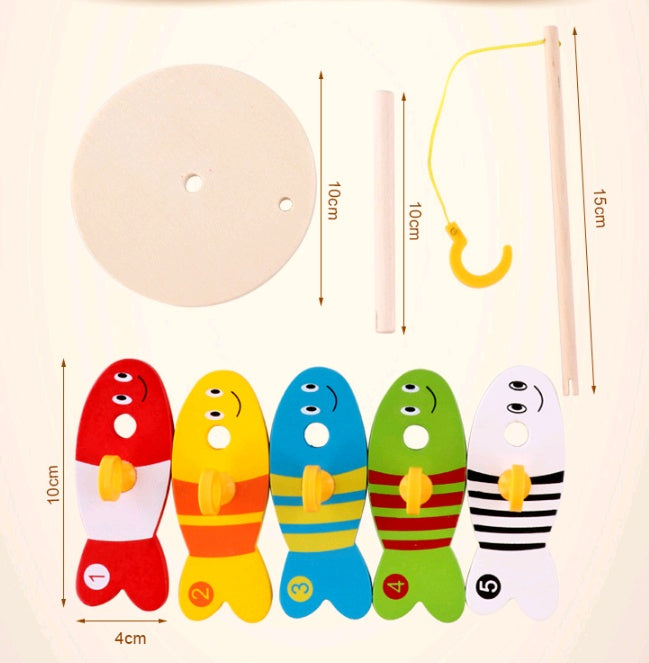 Children's Creative Wooden Fishing Toy for Early Education