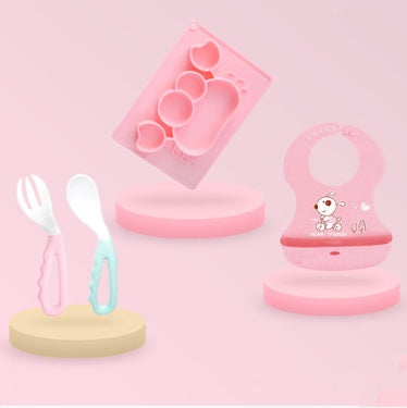 Baby Silicone Suction Bowl Cartoon Feeding Dish
