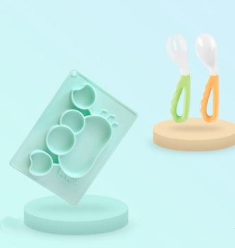 Baby Silicone Suction Bowl Cartoon Feeding Dish