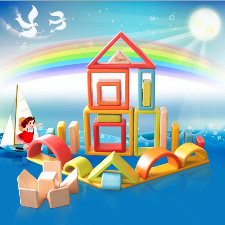 Rainbow Building Blocks Creative Baby Educational Toy