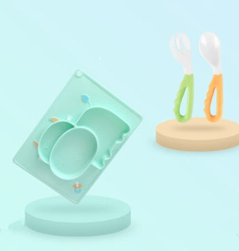 Baby Silicone Suction Bowl Cartoon Feeding Dish