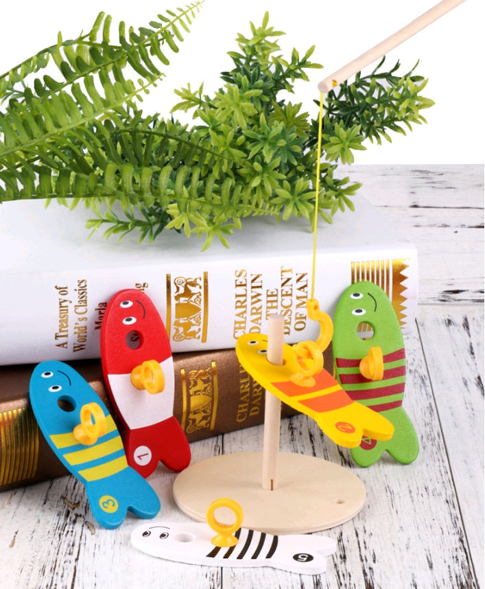 Children's Creative Wooden Fishing Toy for Early Education