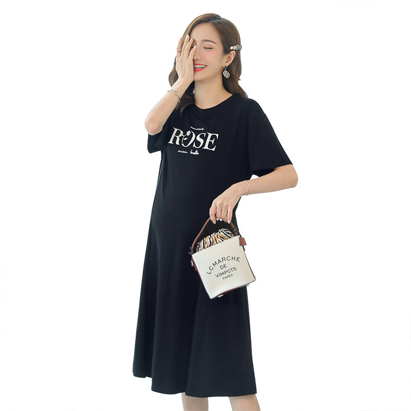 Maternity Short Sleeve Dress Comfortable Pregnancy Wear