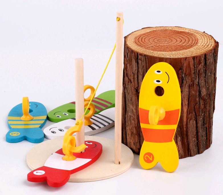 Children's Creative Wooden Fishing Toy for Early Education