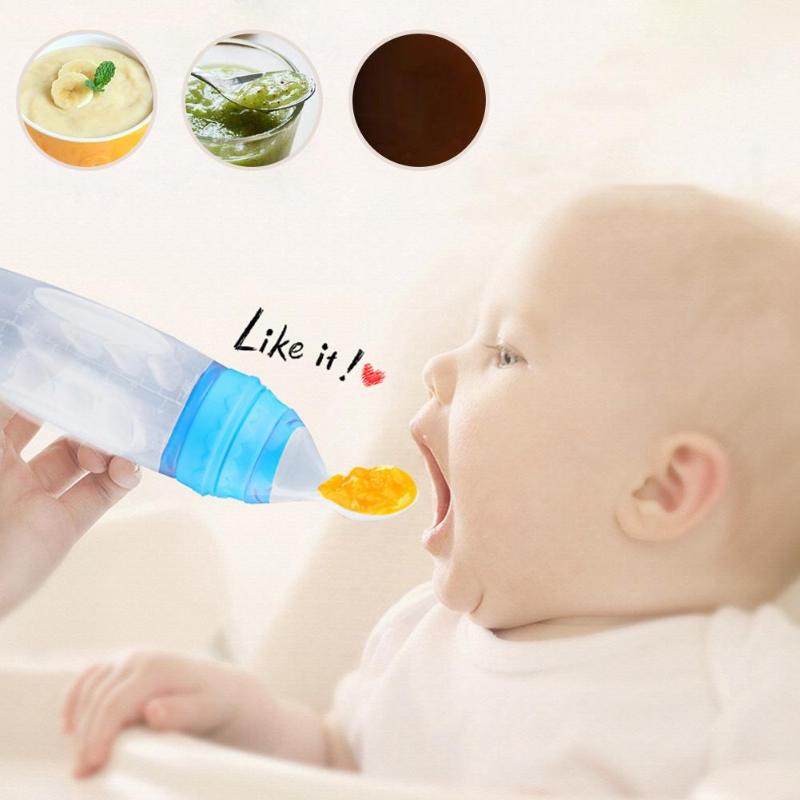 Baby Squeeze Feeding Spoon Soft Silicone
